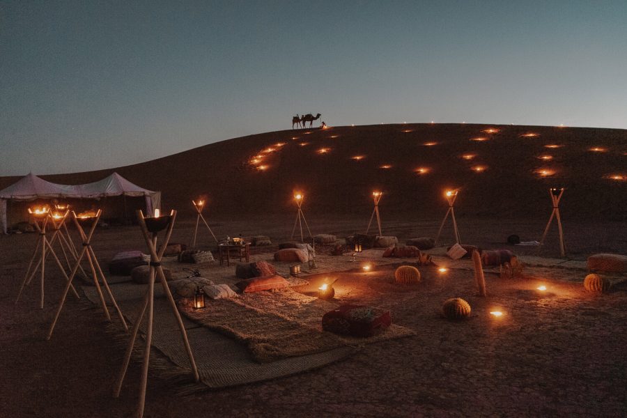 Desert night camp
